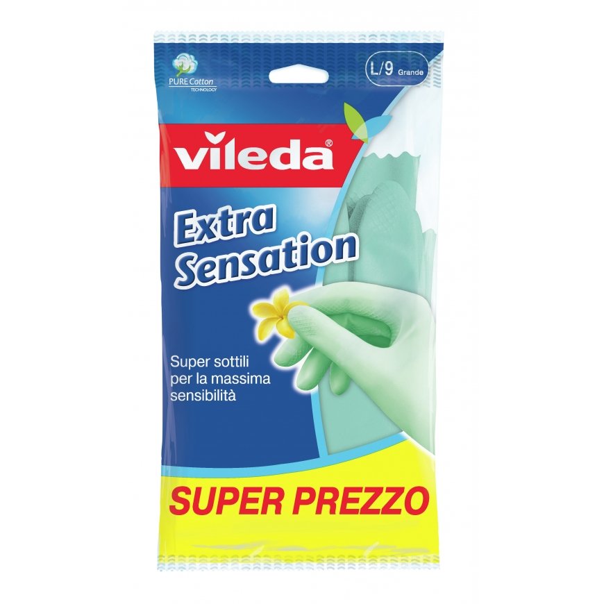Vileda Extra Sensation Saimniecības cimdi Zaļš