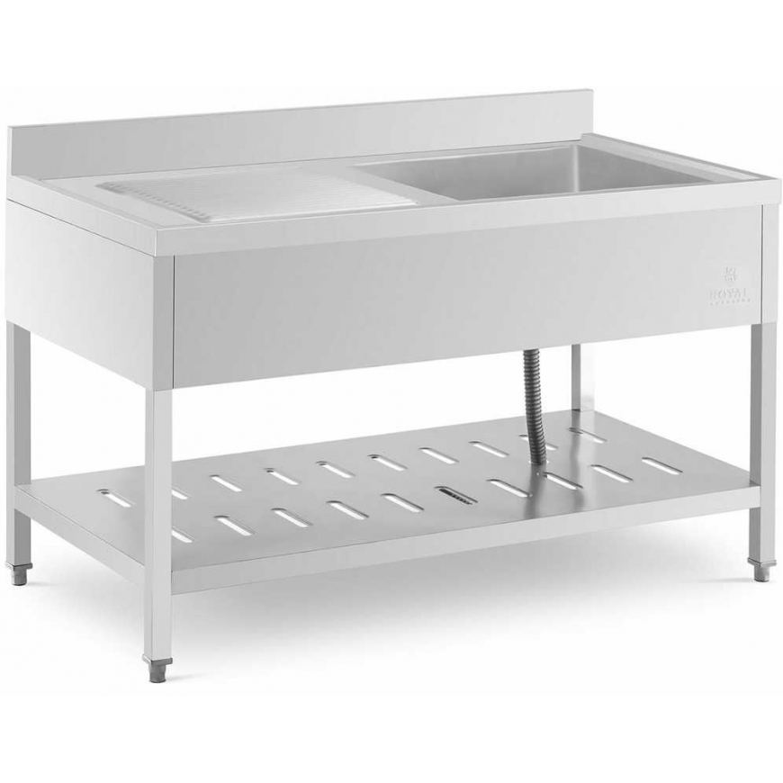 Royal Catering Vieno dubenėlio kriauklė su lentyna ir apvadu, dešinė, 140 x 70 x 94,5 cm – 2