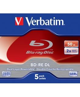 Verbatim BD-RE DL 50GB 2 x 5 Pack Jewel Case 5 kpl