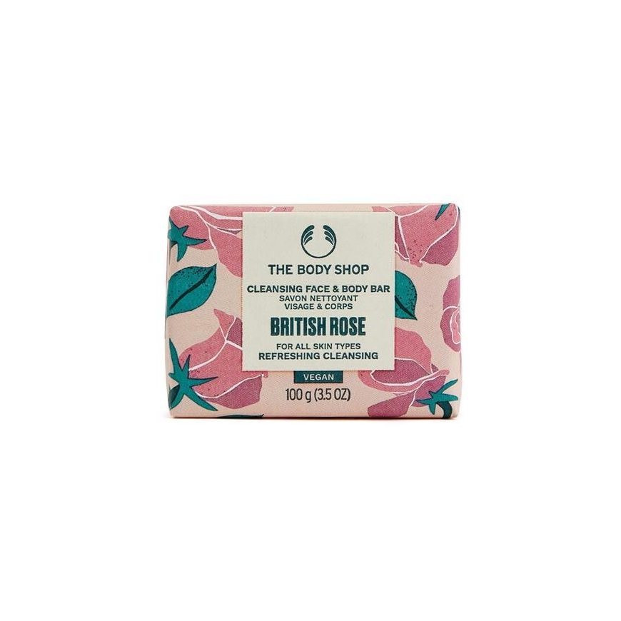 The Body Shop British Rose Cleansing Face & Body Bar - Tuhé mýdlo na obličej a tělo