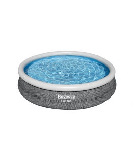 Bestway Fast Set 57445 virszemes baseins Baseins ar apmalēm/piepūšams Apaļš Pelēks, Balts