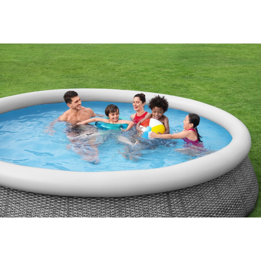 Bestway Fast Set 57445 maapealne bassein Raamiga/täispuhutav bassein Ümmargune Hall, Valge – 4