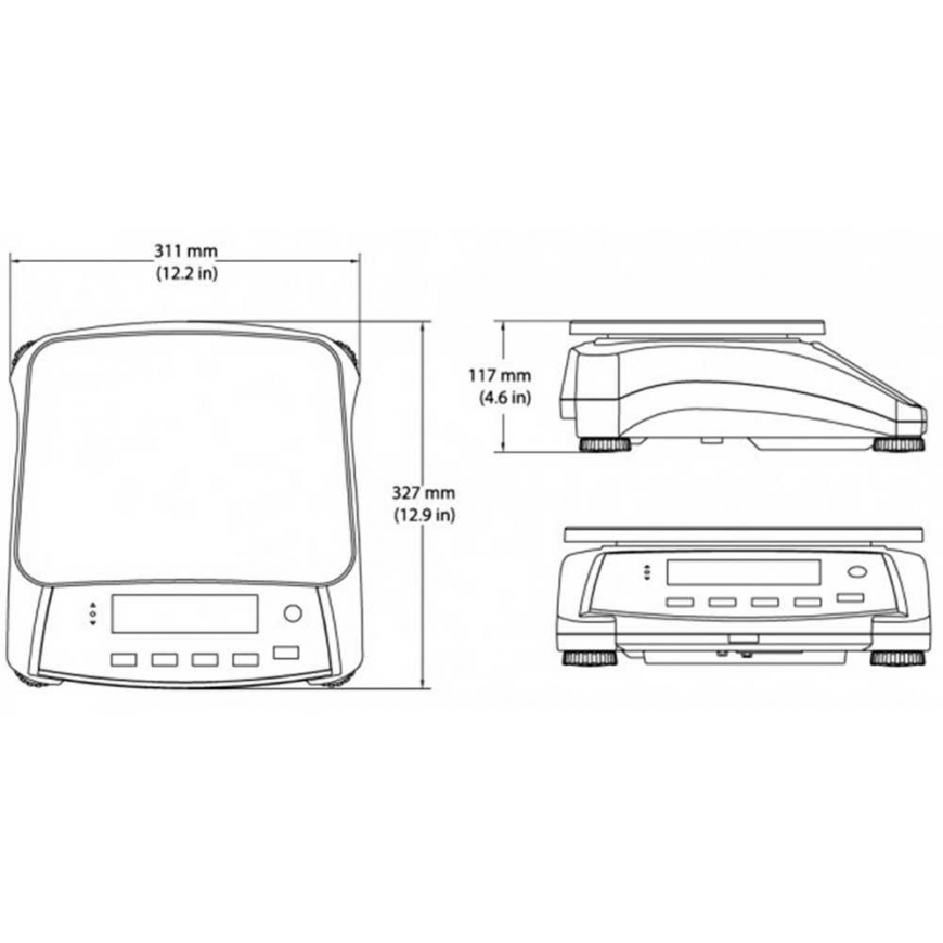 Virtuvinės svarstyklės Pramoninės kompaktiškos elektroninės stalo svarstyklės RANGER 3000 6kg / 0,2g - OHAUS R31P6 – 3