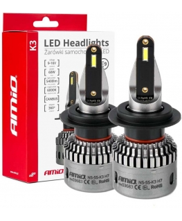 Żarówki samochodowe led seria k3 h7 12v 6000k canbus amio-03683