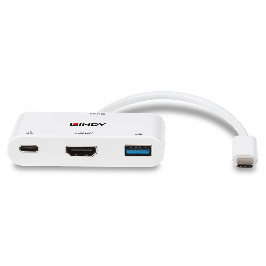 Lindy 43340 USB ekrano adapteris 3840 x 2160 pikseliai Balta – 4