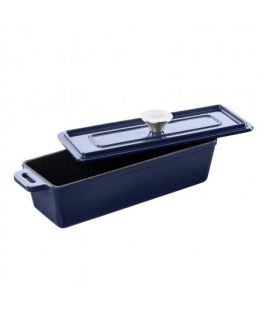 Grand Feu baking dish with lid, blue