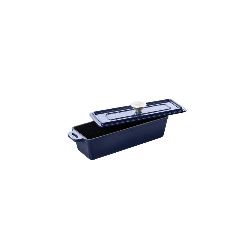 Grand Feu baking dish with lid, blue
