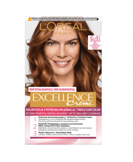 L'Oreal Excellence Creme farba do włosów 6.41 Jasny Bursztynowy Brąz