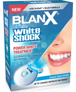 Dantų balinimo rinkinys Blanx Pasta Baltas Shock Treatment + Capa Led Bite, 50 ml