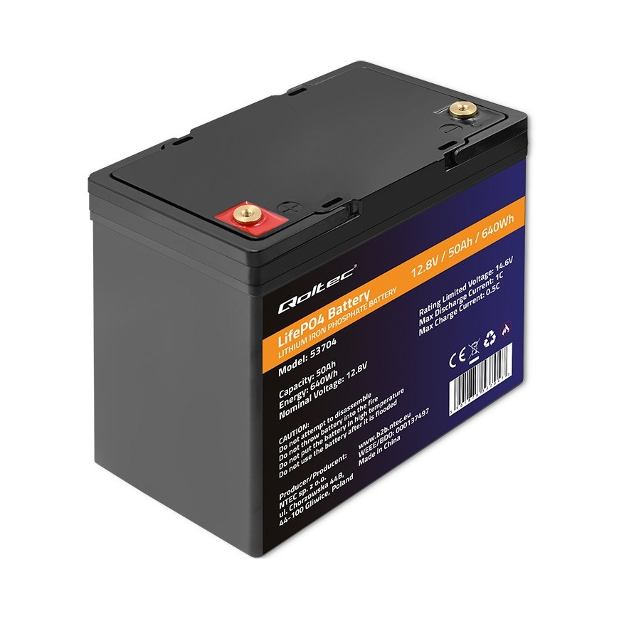 Qoltec 53704 LiFePO4 litija dzelzs fosfāta