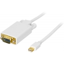 Deltaco DP-VGA101 videokaabliadapter 1 m Mini DisplayPort VGA (D-Sub) Valge