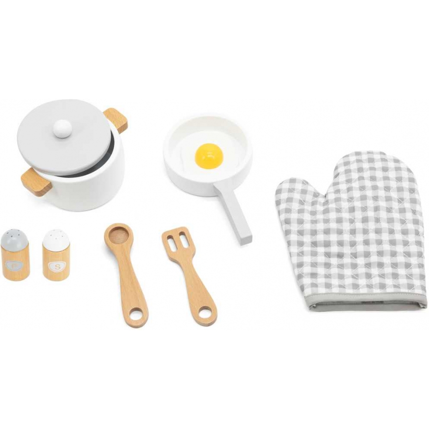 Viga Toys Wooden children's pots and tools white, Viga – 2