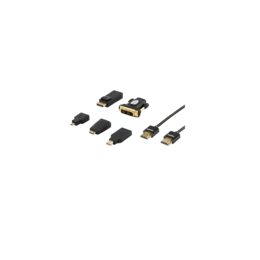 Deltaco HDMI-251 videokaabliadapter 2 m Must