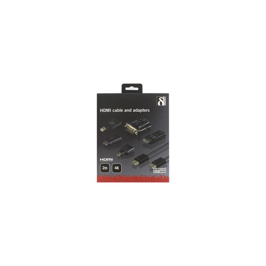 Deltaco HDMI-251 video cable adapter 2 m Black – 2