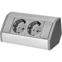 Orno Lizdas meblowe 2x2P+Z (Schuko), pilka-Sidabrinė Orno Lizdas meblowe 2x2P+Z (Schuko), pilka-Sidabrinė