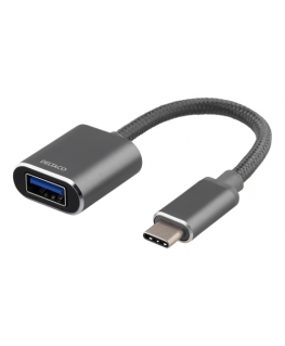 Deltaco USBC-1277 USB cable 0.11 m USB 3.2 Gen 1 (3.1 Gen 1) USB A Grey