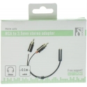 Deltaco AUD-204 audiokaabel 0,1 m RCA 3.5mm Must Deltaco AUD-204 audiokaabel 0,1 m RCA 3.5mm Must