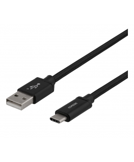 Deltaco USBC-1134M USB kabelis 2 m USB 2.0 USB A Melns