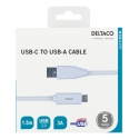 Deltaco USBC-1010M USB-kaabel 1,5 m USB 2.0 USB A Valge Deltaco USBC-1010M USB-kaabel 1,5 m USB 2.0 USB A Valge