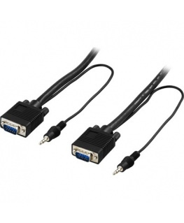 Deltaco RGB HD15 20 m VGA (D-Sub) + 3.5mm Black