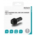 Deltaco USBC-CAR120 зарядное устройство для мобильных устройств Универсальная Черный Прикуриватель А Deltaco USBC-CAR120 зарядное устройство для мобильных устройств Универсальная Черный Прикуриватель А
