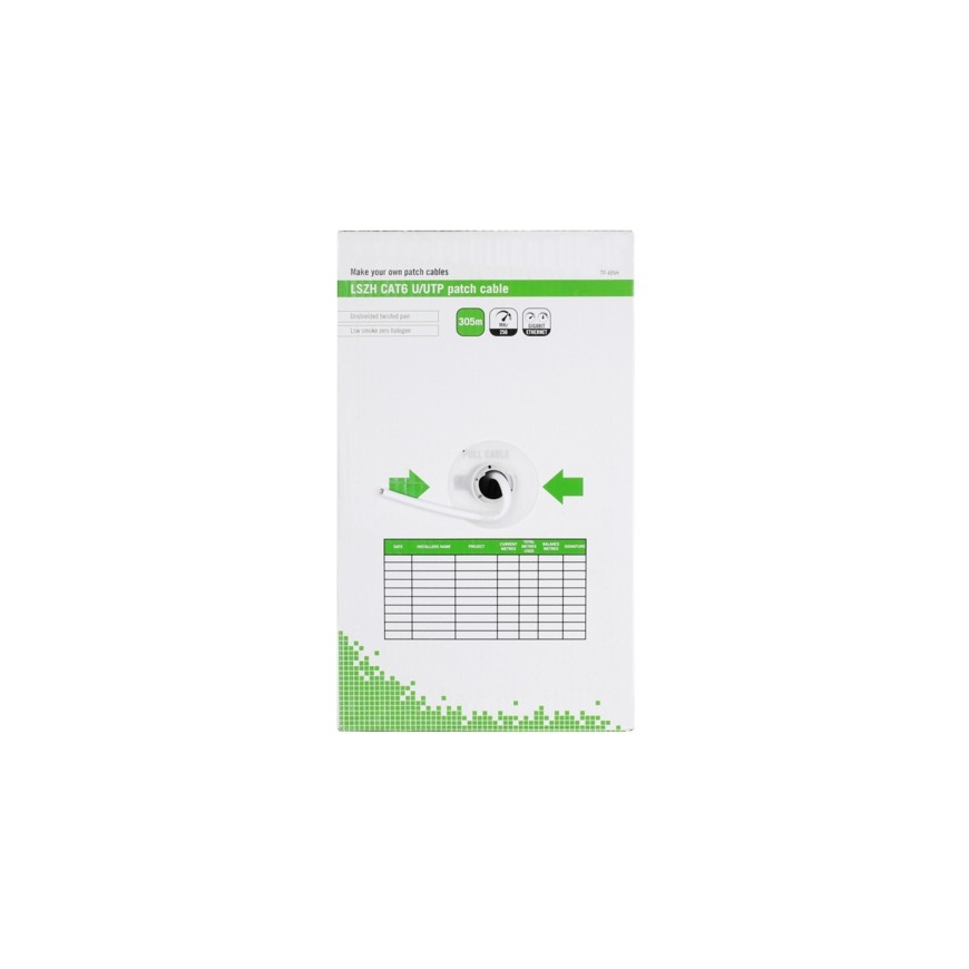 Deltaco TP-48NH networking cable White 305 m Cat6 F/UTP (FTP) – 2