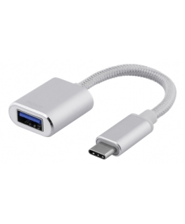Deltaco USBC-1276 USB cable 0.1 m USB A Silver