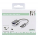 Deltaco USBC-1276 USB кабель 0,1 m USB A Серебристый