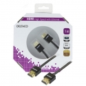 Deltaco HDMI-1091 HDMI cable 1 m HDMI Type A (Standard) Black