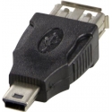 Deltaco USB-72 kaabli soomuutja USB A USB Mini-B Must
