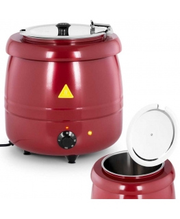 Royal Catering Kociołek thermos for soup electric stainless steel cool-touch 400 W 10 l 35-80C red