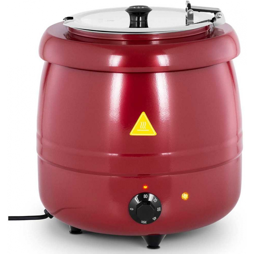 Royal Catering Kociołek thermos for soup electric stainless steel cool-touch 400 W 10 l 35-80C red – 2