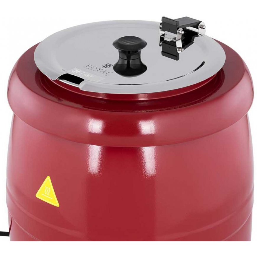 Royal Catering Kociołek thermos for soup electric stainless steel cool-touch 400 W 10 l 35-80C red – 5