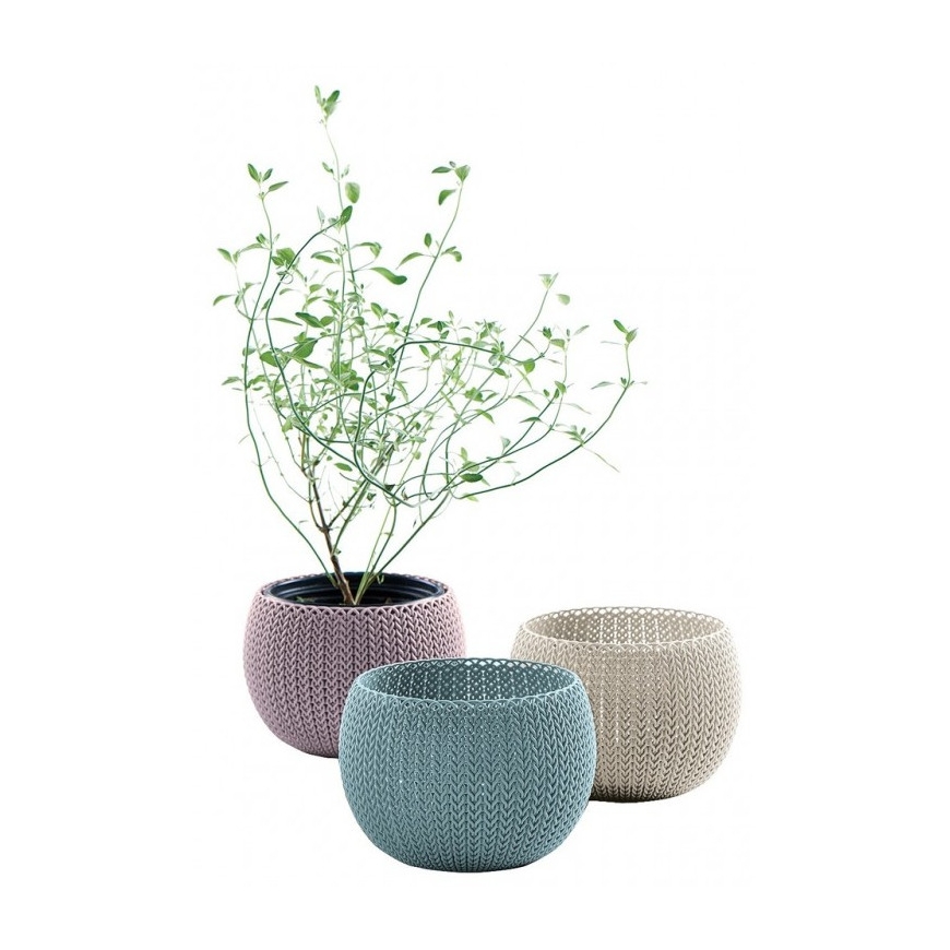 Flower pot set Cozies Trio purple|beige|light blue