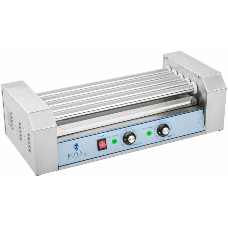 Royal Catering Roller grill with cover, roller grill, sausage warmer, 5 rolls – 4