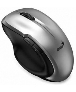 Pelė Genius Pelė Ergo 8200S, 1200DPI, 2.4 [GHz], optinė, 5kl., belaidė, sidabrinė, 1 vnt AA, Mėlyna-Eye sensor, Adapteris USB-C