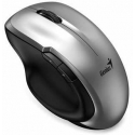 Pelė Genius Pelė Ergo 8200S, 1200DPI, 2.4 [GHz], optinė, 5kl., belaidė, sidabrinė, 1 vnt AA, Mėlyna-Eye sensor, Adapteris USB-C