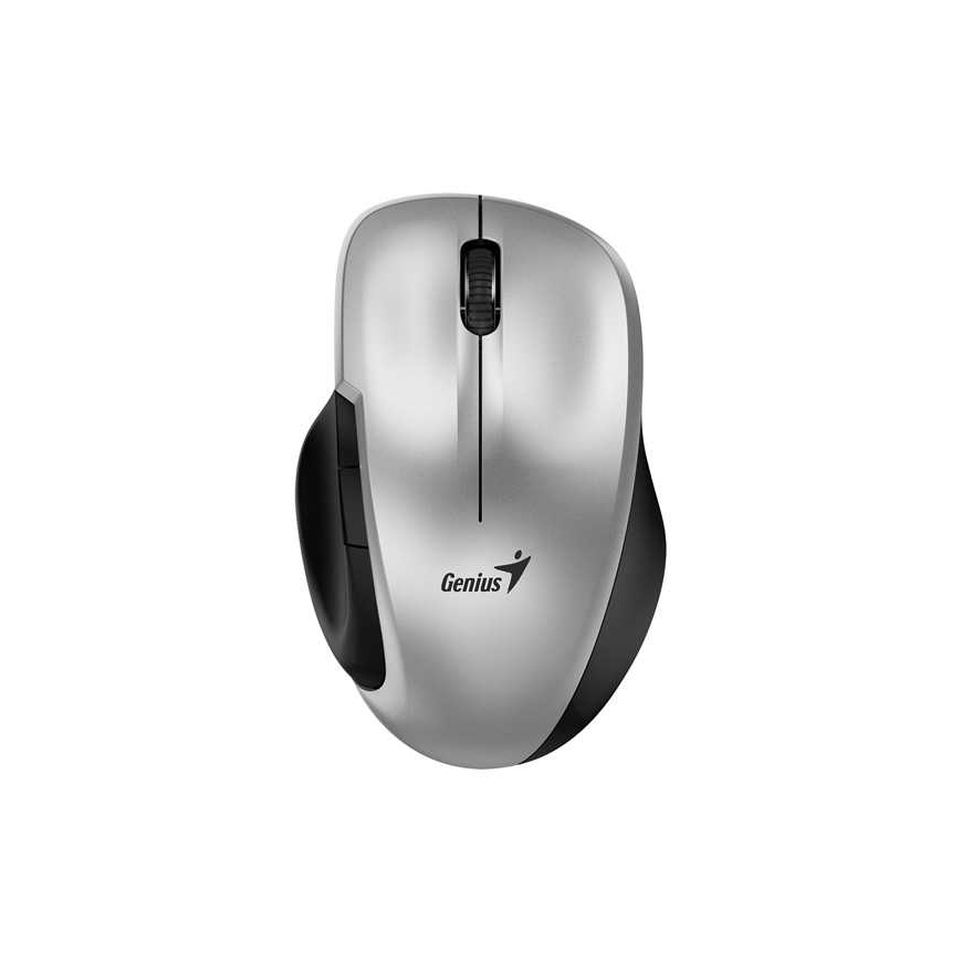 Pelė Genius Pelė Ergo 8200S, 1200DPI, 2.4 [GHz], optinė, 5kl., belaidė, sidabrinė, 1 vnt AA, Mėlyna-Eye sensor, Adapteris USB-C – 3