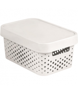 Box with lid Infinity Recycled 4,5L 27x19x12cm white