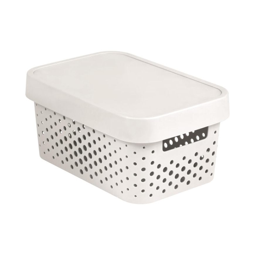 Box with lid Infinity Recycled 4,5L 27x19x12cm white