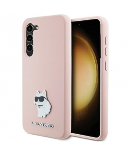 Case Karl Lagerfeld KLHCS23MSMHCNPP S23+ S916 pink Silicone Choupette Metal Pin