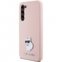 Case Karl Lagerfeld KLHCS23MSMHCNPP S23+ S916 pink Silicone Choupette Metal Pin
