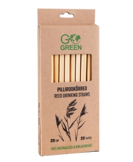 Compostable reed straw Go Green 20 pcs|0,08kg