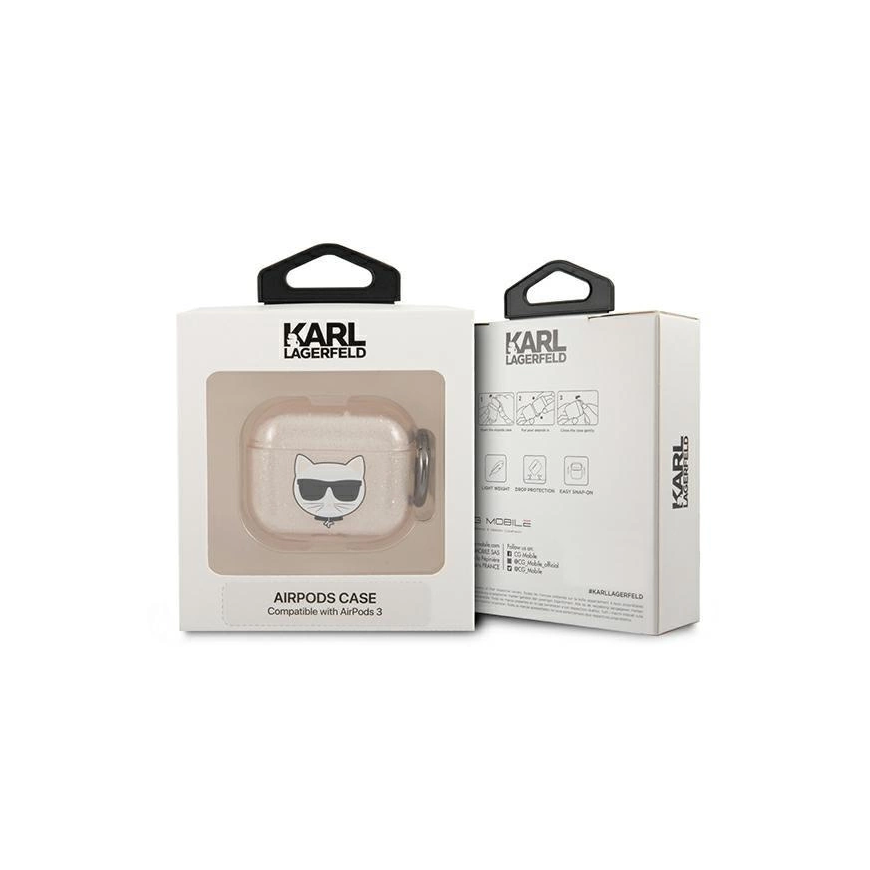 Case Original case Karl Lagerfeld KLA3UCHGD for Apple Airpods 3 / gold + glitter – 5