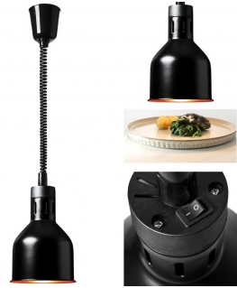 Royal Catering Infrared IR food heating lamp, hanging, black, diameter. 17 cm 250 W