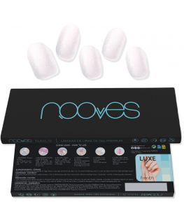 Nooves Premium Perlé Gel Nail Sheets Luxe Cat Pearly White 20 U