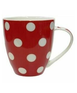 Mug "Dots" 513 ml red with white dots