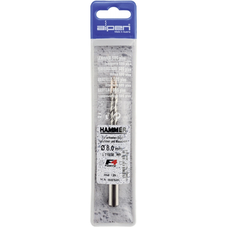SDS+ concrete drill bit with 2 cutting edges, 6.5x310/250, Alpen [0084700650100] – 2
