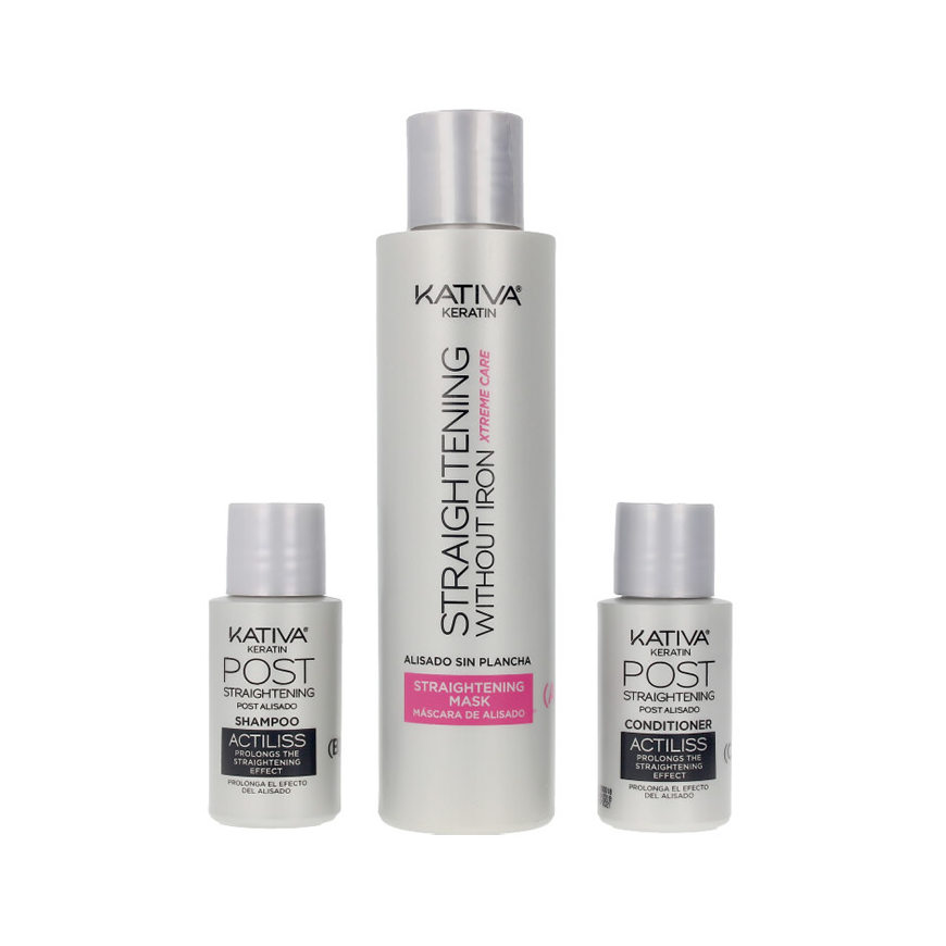 Kativa Keratin Minkštinantis ir glotninantis Smoothing Without Ironing Xtrem Care 30 Days 30 dienų rinkinys 3 vnt – 3