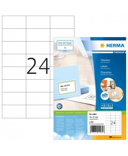 HERMA 4464 printera etiķete Balts Pašlīmējošās printera uzlīmes